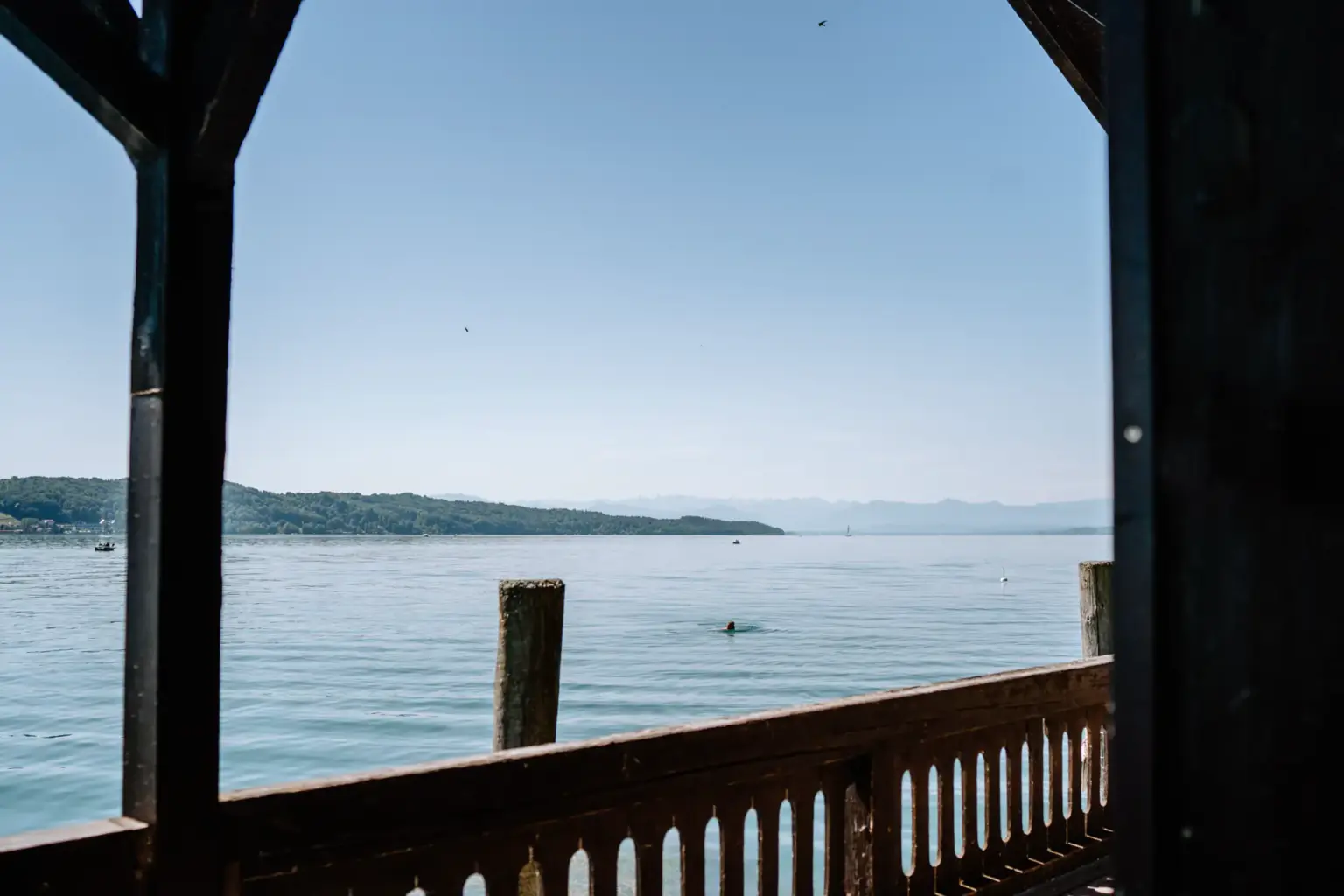 Ausblick auf den See vom Bootshaus vom La Villa