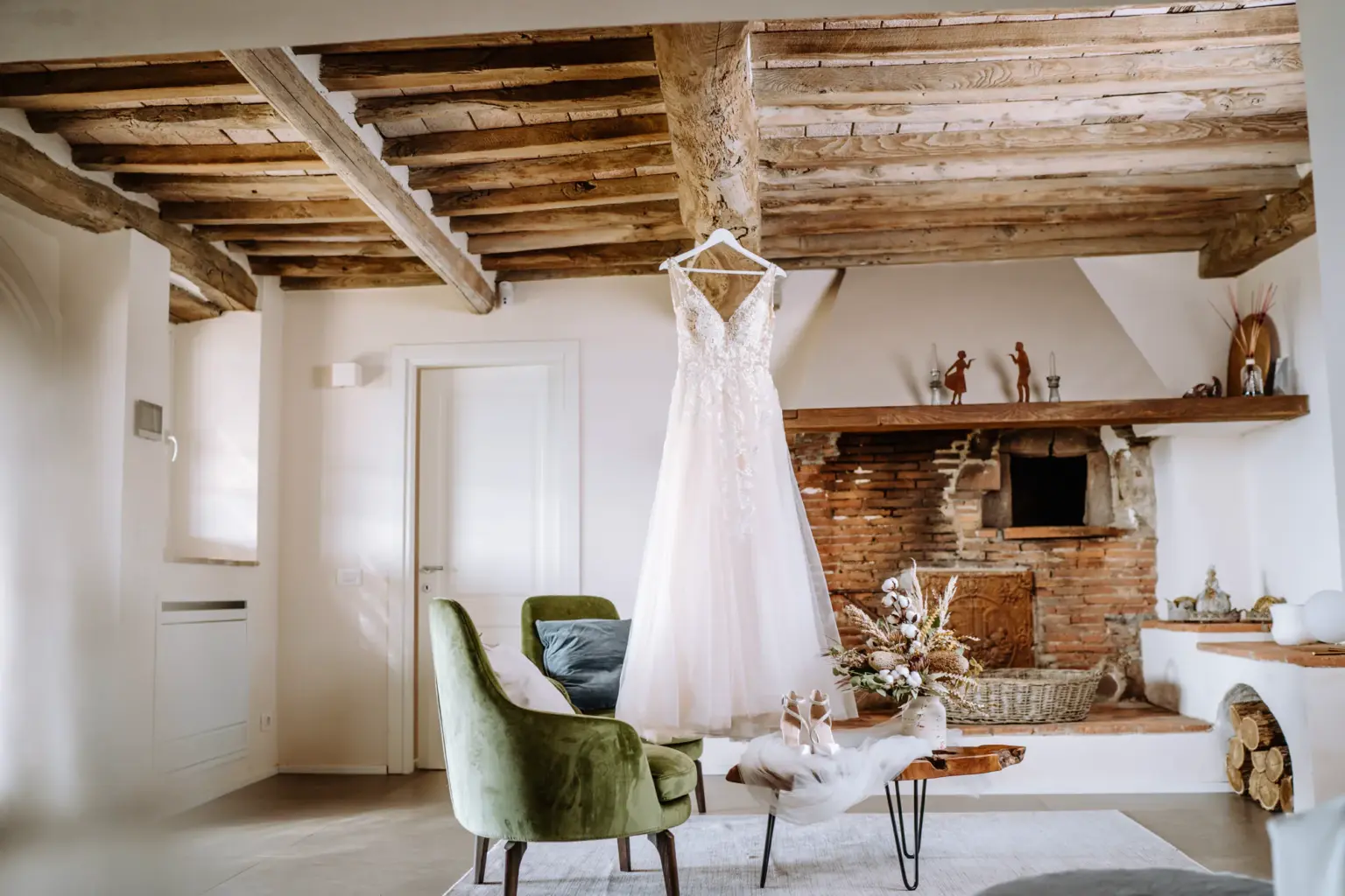 Brautkleid vor dem Getting Ready